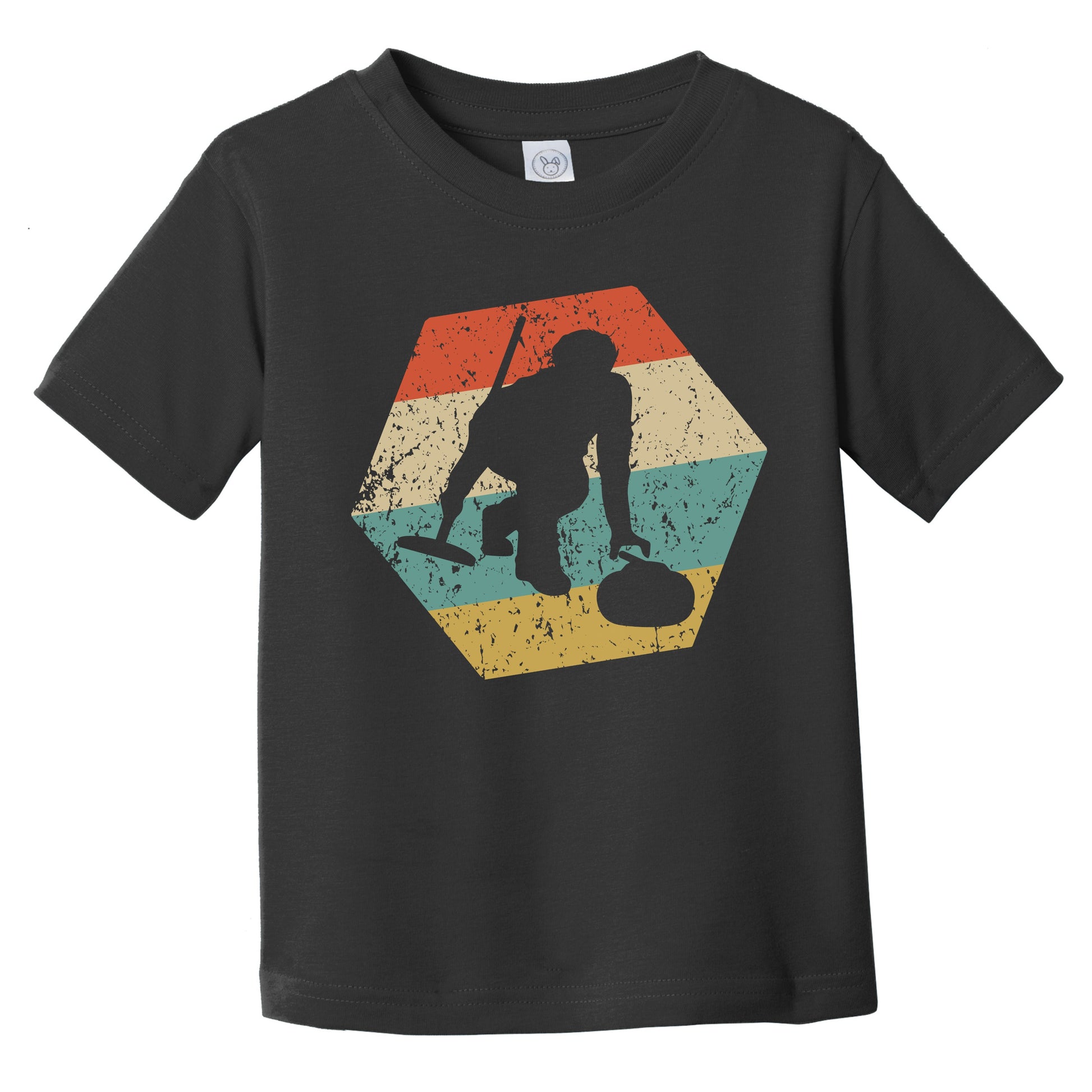 Curler Retro Distressed Hexagon Curling Infant Toddler T-Shirt