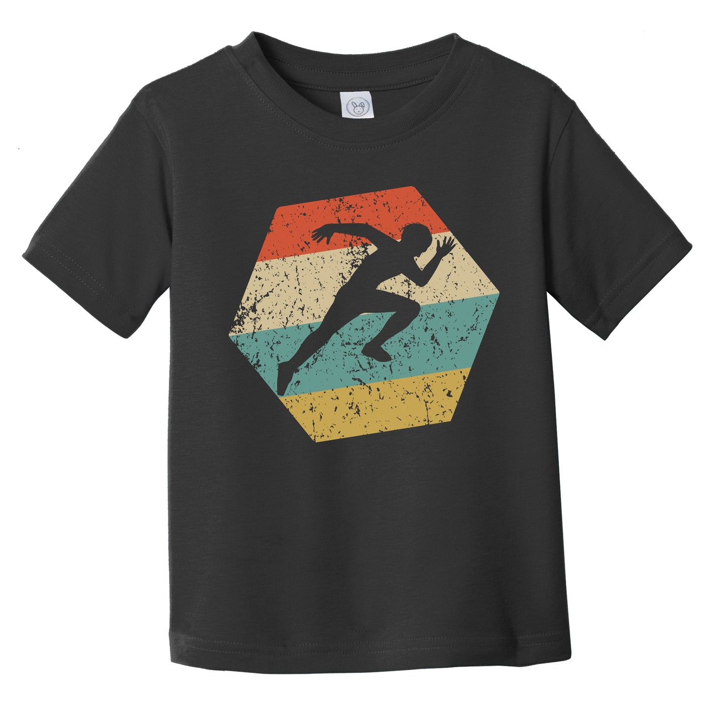 Sprinter Retro Distressed Hexagon Track and Field Infant Toddler T-Shirt