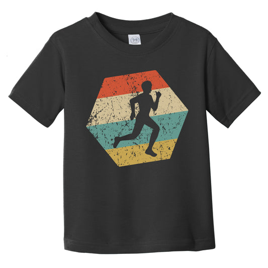 Cross Country Running Retro Distressed Hexagon Runner Infant Toddler T-Shirt