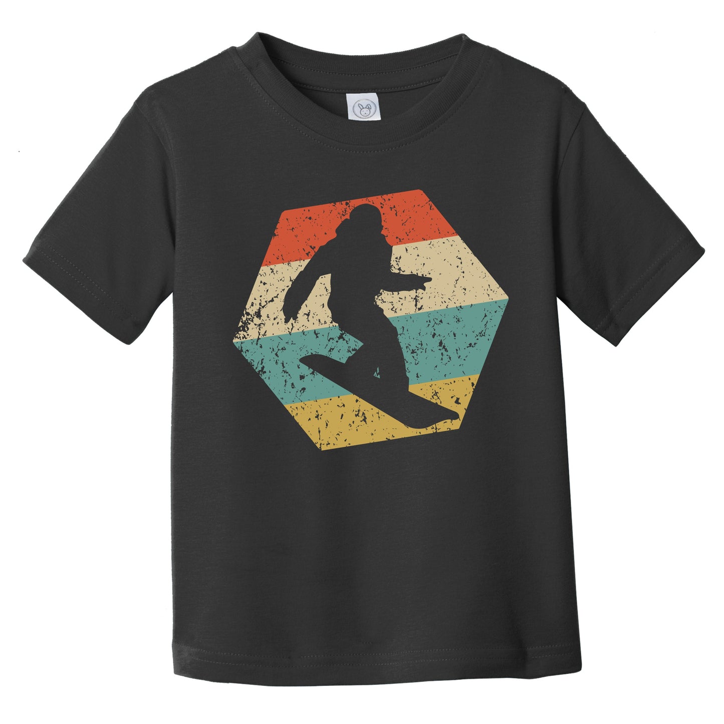Snowboarding Retro Distressed Hexagon Snowboarder Infant Toddler T-Shirt