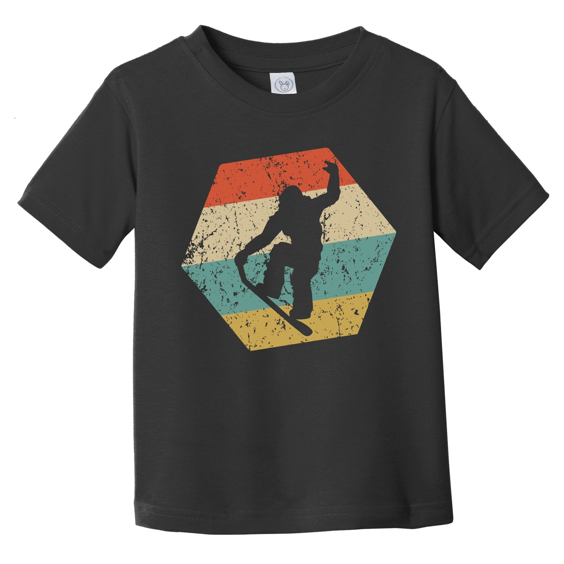 Snowboarder Retro Distressed Hexagon Snowboarding Infant Toddler T-Shirt