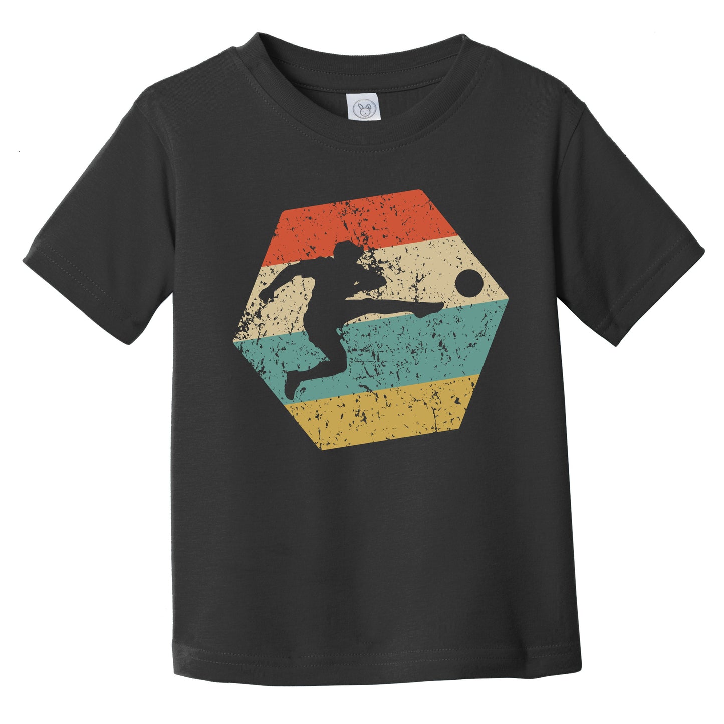 Soccer Retro Distressed Hexagon Soccer Player Infant Toddler T-Shirt
