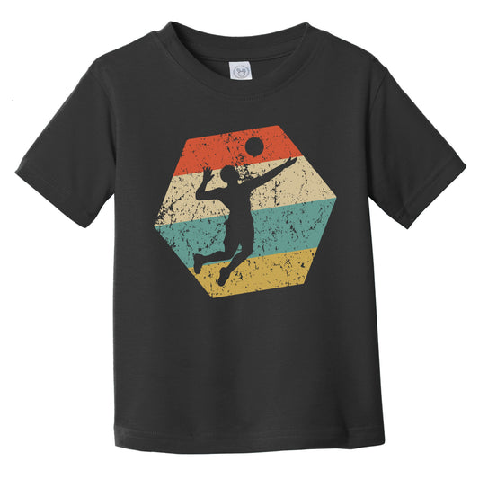Volleyball Retro Distressed Hexagon Volleyball Player Infant Toddler T-Shirt
