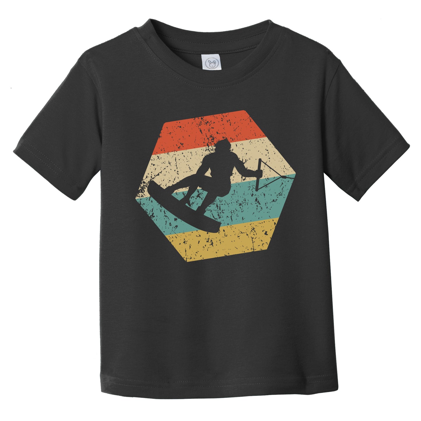 Wakeboarding Retro Distressed Hexagon Wakeboard Infant Toddler T-Shirt