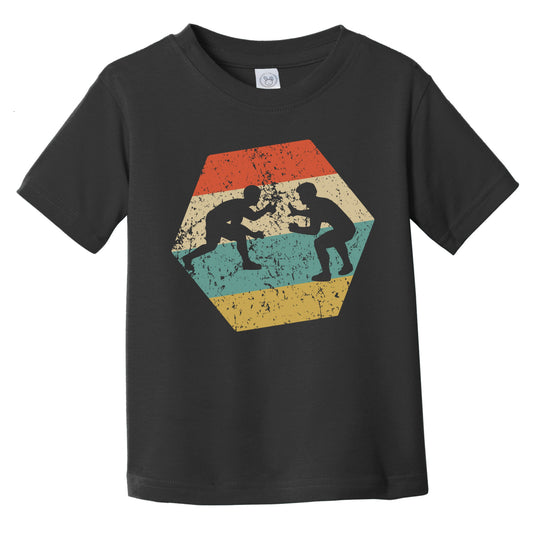 Wrestling Retro Distressed Hexagon Wrestlers Infant Toddler T-Shirt