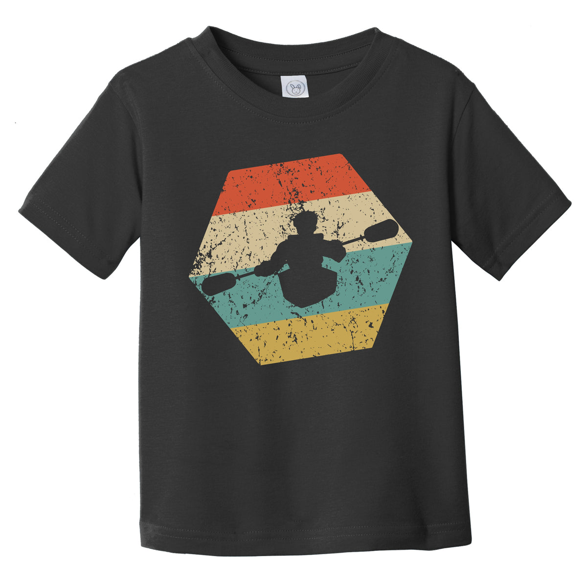 Kayaking Retro Distressed Hexagon Kayak Infant Toddler T-Shirt