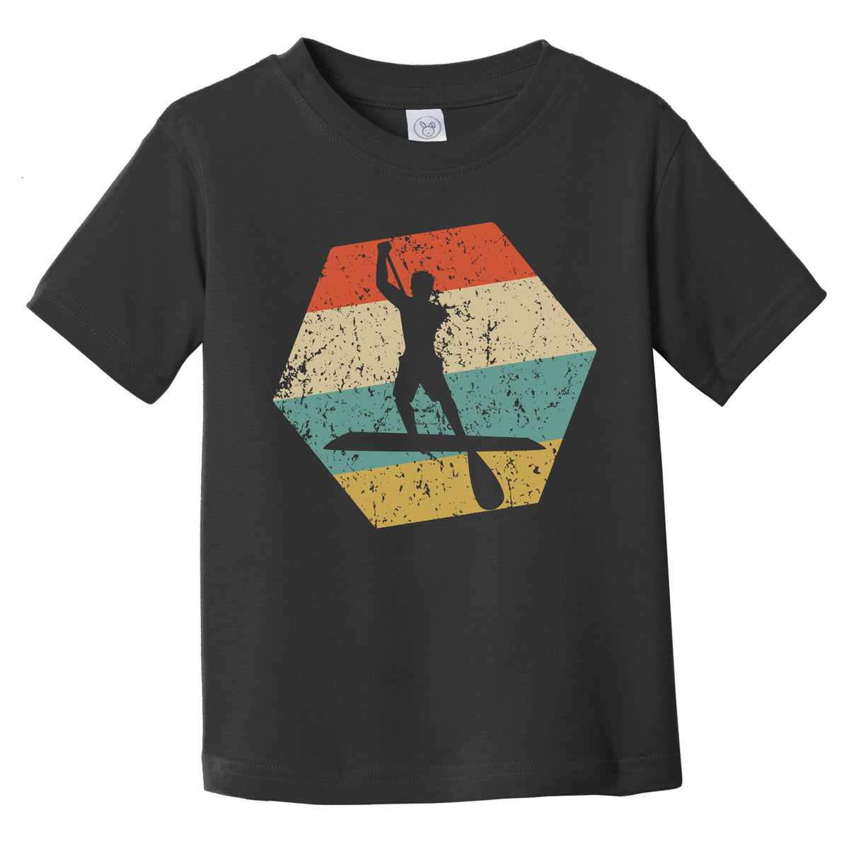 Paddleboard Retro Distressed Hexagon Paddleboarding Infant Toddler T-Shirt
