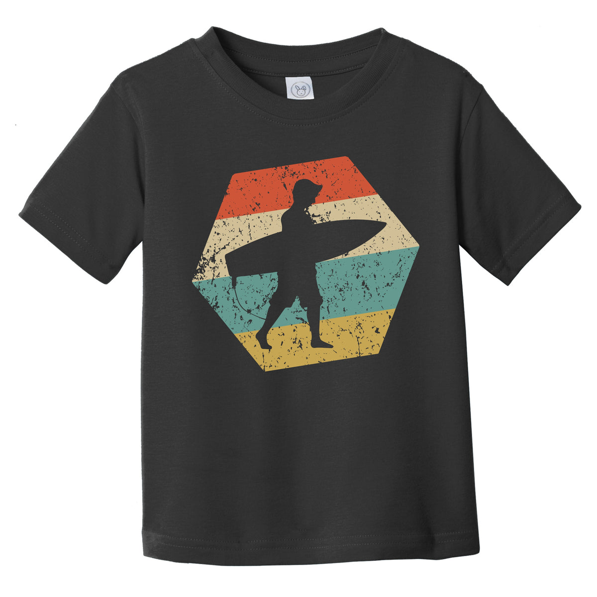 Surfing Retro Distressed Hexagon Surfer Infant Toddler T-Shirt