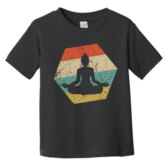Yoga Pose Retro Distressed Hexagon Yoga Infant Toddler T-Shirt