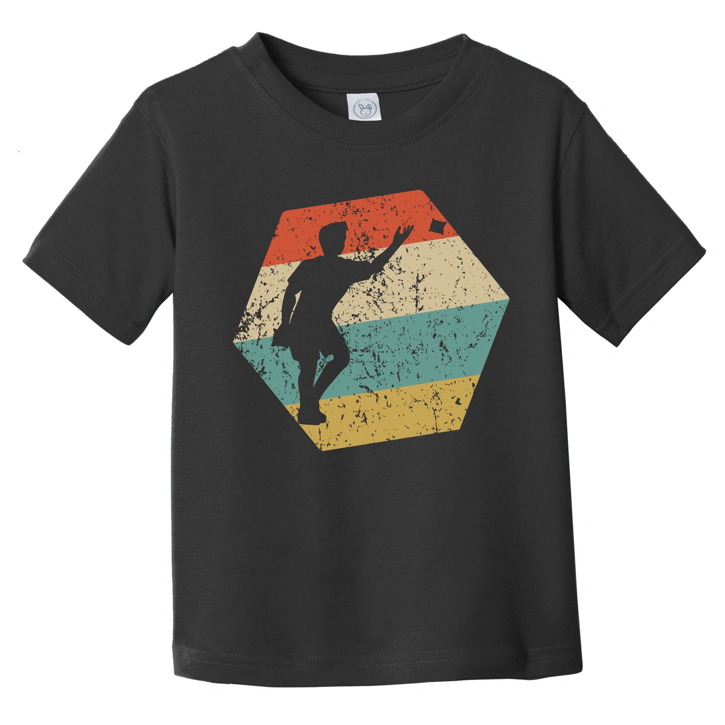 Cornhole Retro Distressed Hexagon Cornhole Player Infant Toddler T-Shirt