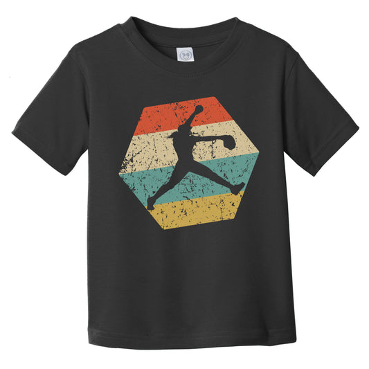 Fast Pitch Softball Retro Distressed Hexagon Pitcher Infant Toddler T-Shirt