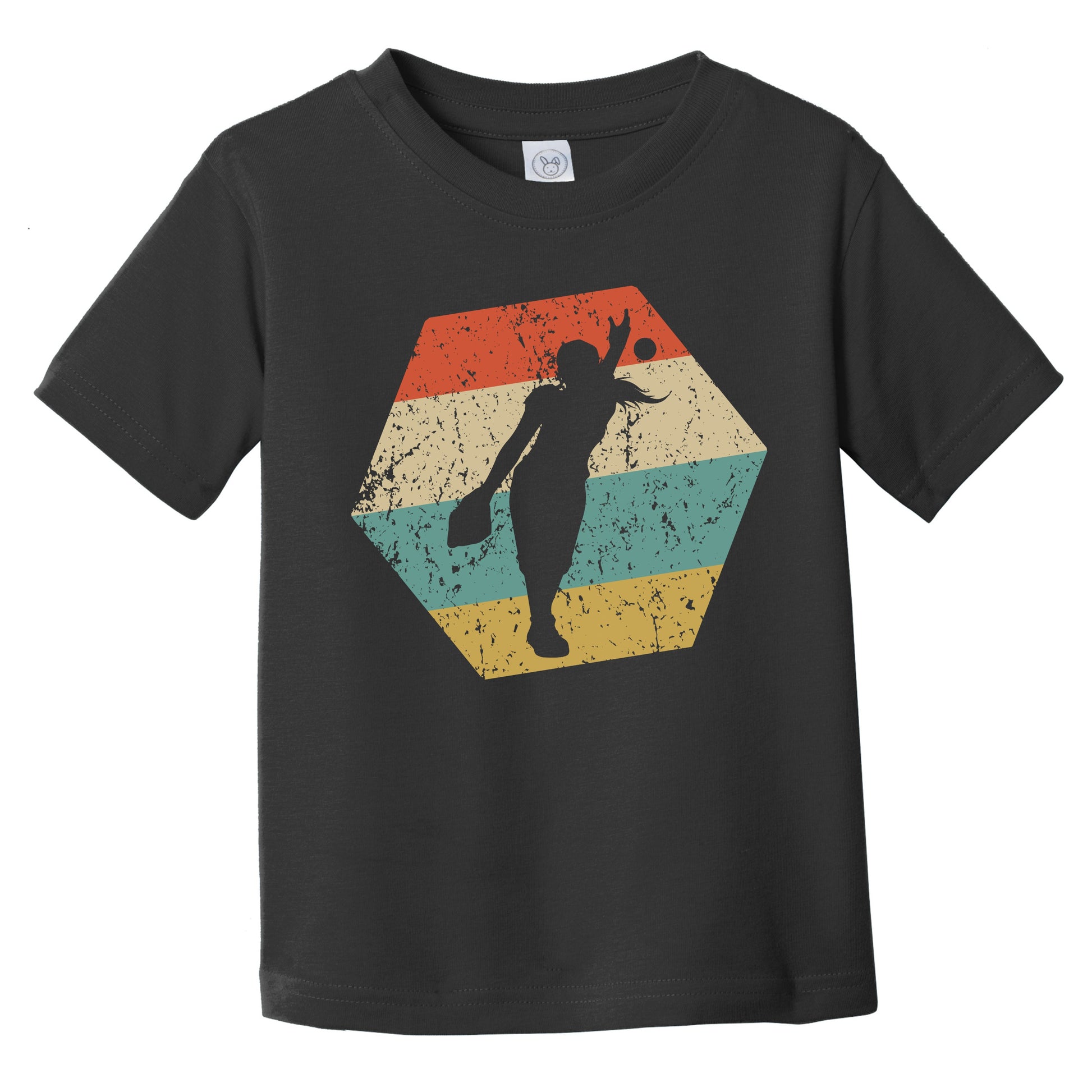 Softball Pitcher Retro Distressed Hexagon Softball Infant Toddler T-Shirt