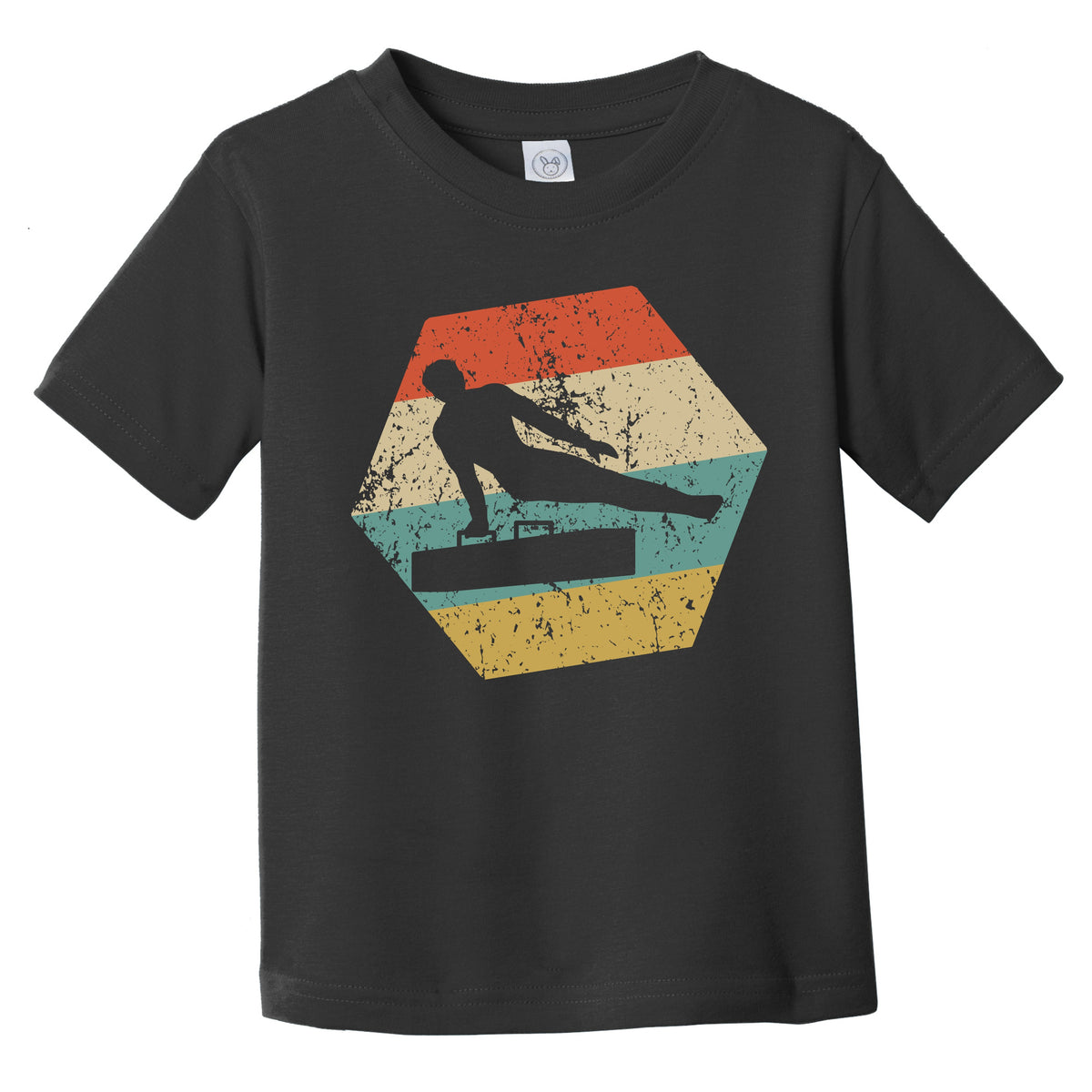 Gymnastics Retro Distressed Hexagon Male Gymnast Infant Toddler T-Shirt