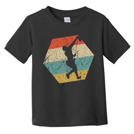 Rock Climbing Retro Distressed Hexagon Rock Climber Infant Toddler T-Shirt