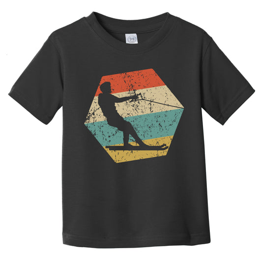 Waterskier Retro Distressed Hexagon Waterskiing Infant Toddler T-Shirt