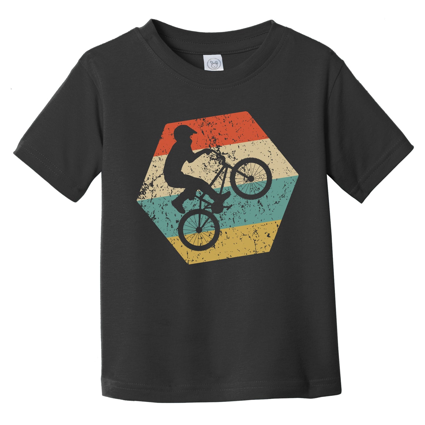 BMX Bike Retro Distressed Hexagon BMX Rider Infant Toddler T-Shirt