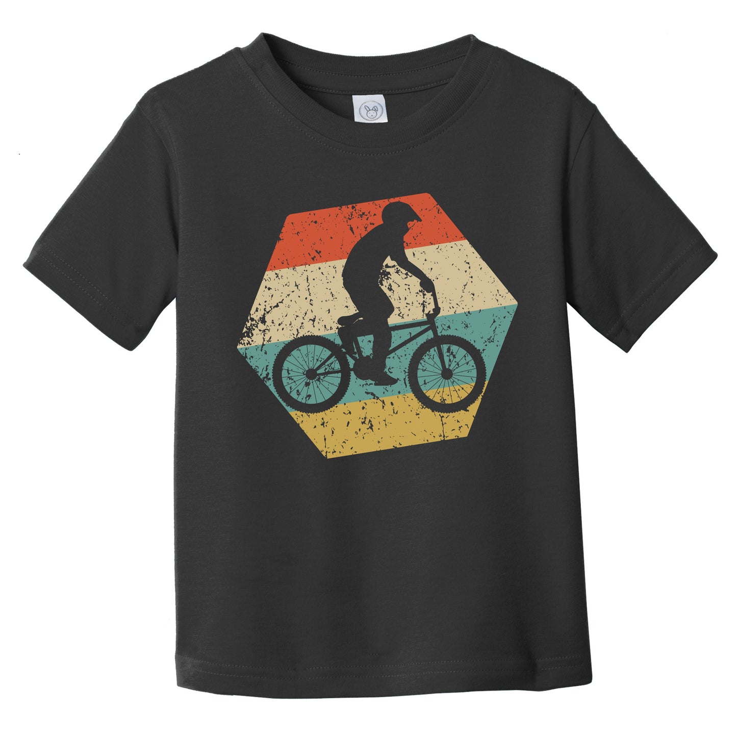 BMX Rider Retro Distressed Hexagon BMX Bike Infant Toddler T-Shirt