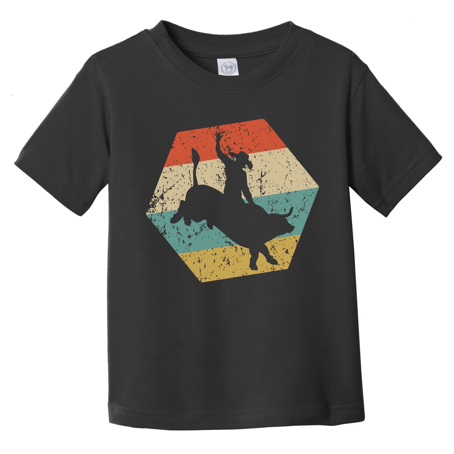 Rodeo Retro Distressed Hexagon Bull Rider Infant Toddler T-Shirt