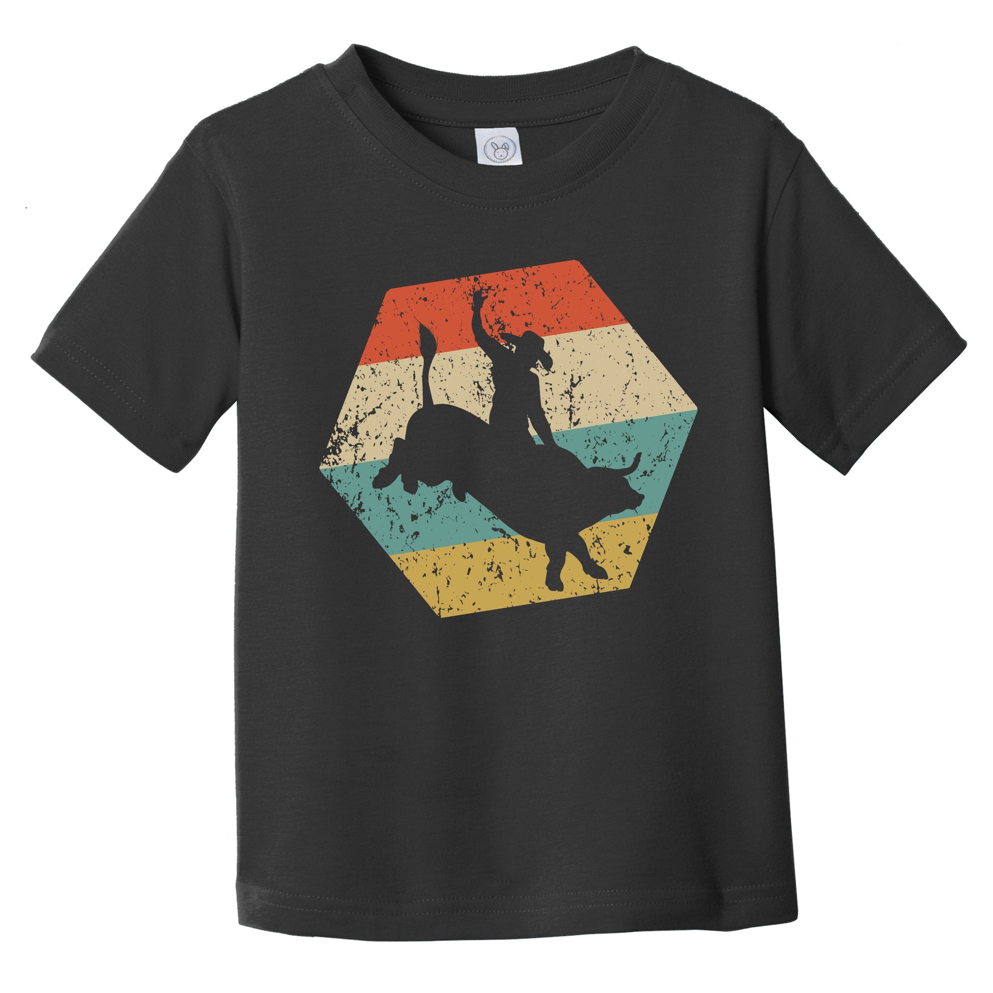 Rodeo Retro Distressed Hexagon Bull Rider Infant Toddler T-Shirt