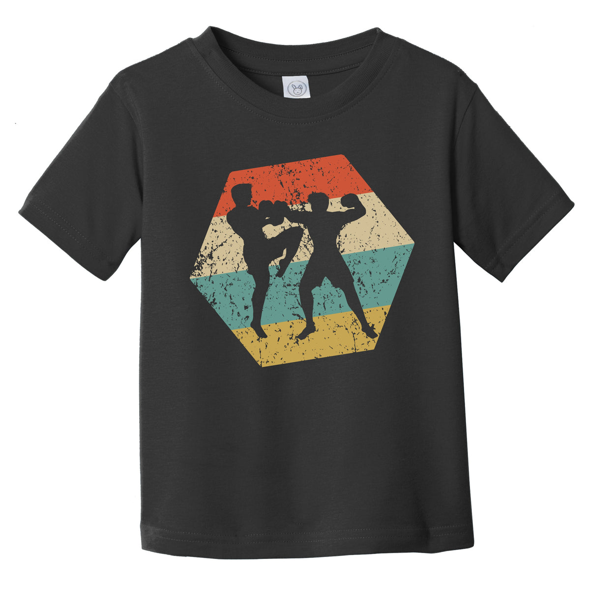 Mixed Martial Arts Retro Distressed Hexagon MMA Fighters Infant Toddler T-Shirt