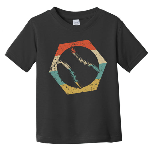 Baseball Softball Retro Distressed Hexagon Ball Infant Toddler T-Shirt