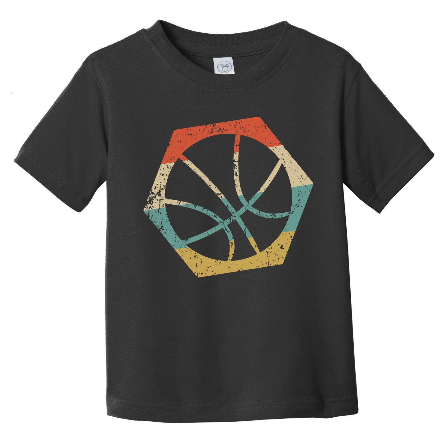 Basketball Retro Distressed Hexagon Ball Infant Toddler T-Shirt