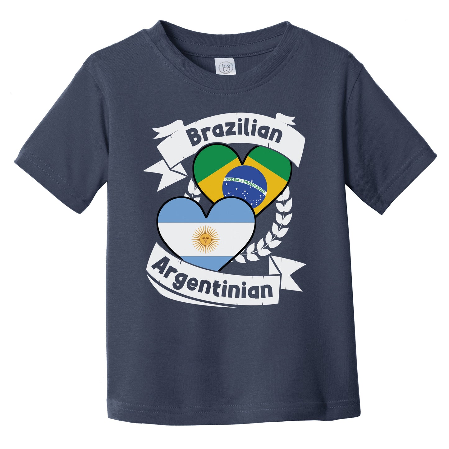 Brazilian Argentinian Heart Flags Brazil Argentina Infant Toddler T-Shirt