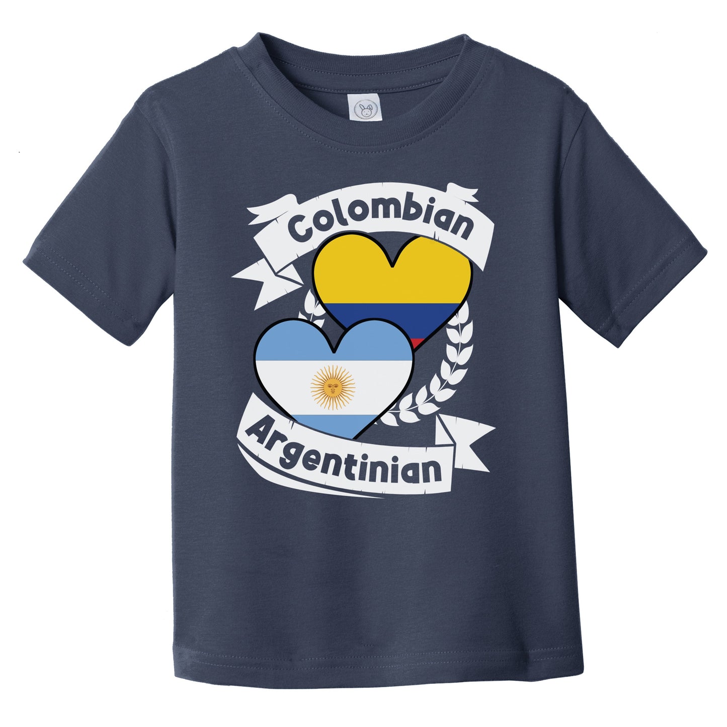 Colombian Argentinian Heart Flags Colombia Argentina Infant Toddler T-Shirt