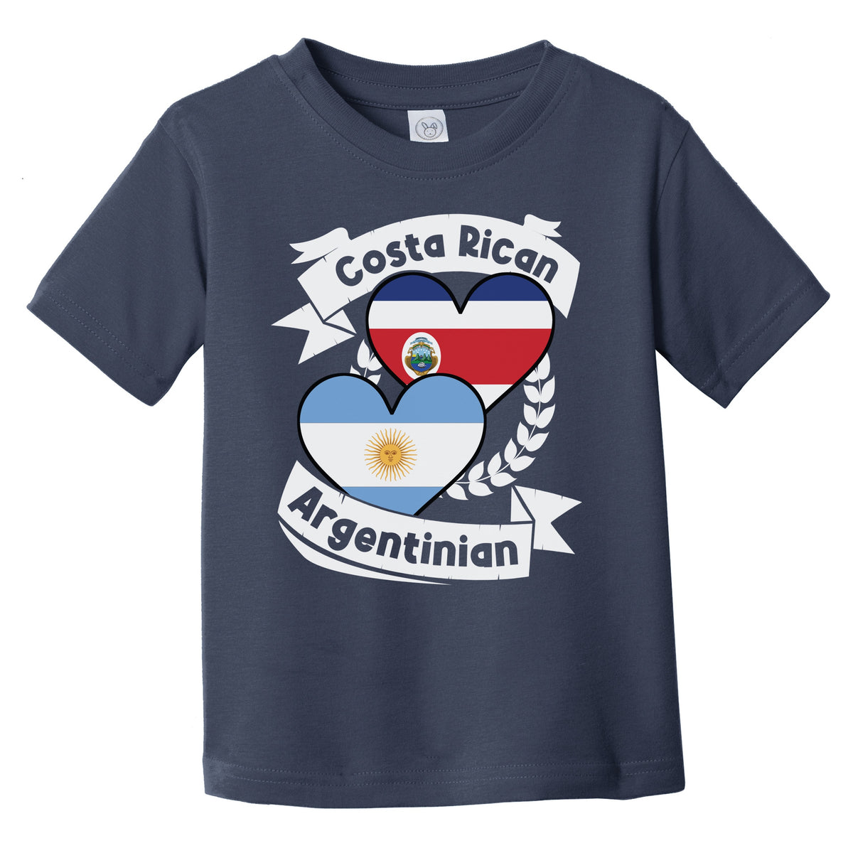 Costa Rican Argentinian Heart Flags Costa Rica Argentina Infant Toddler T-Shirt