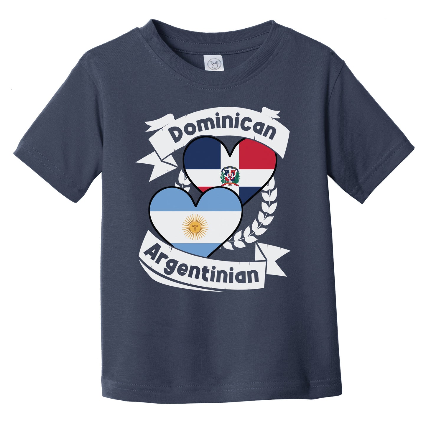 Dominican Argentinian Heart Flags Dominican Republic Argentina Infant Toddler T-Shirt