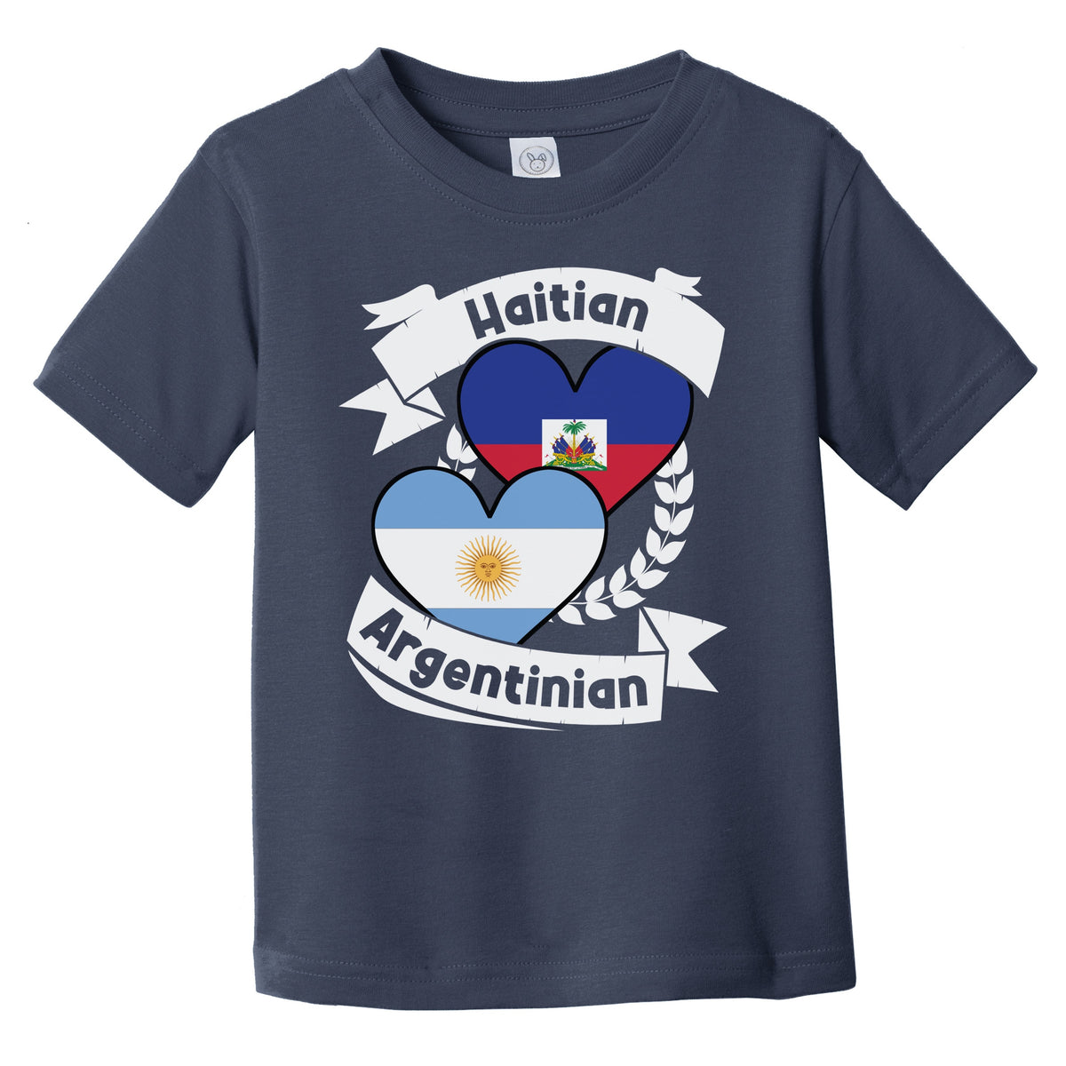 Haitian Argentinian Heart Flags Haiti Argentina Infant Toddler T-Shirt