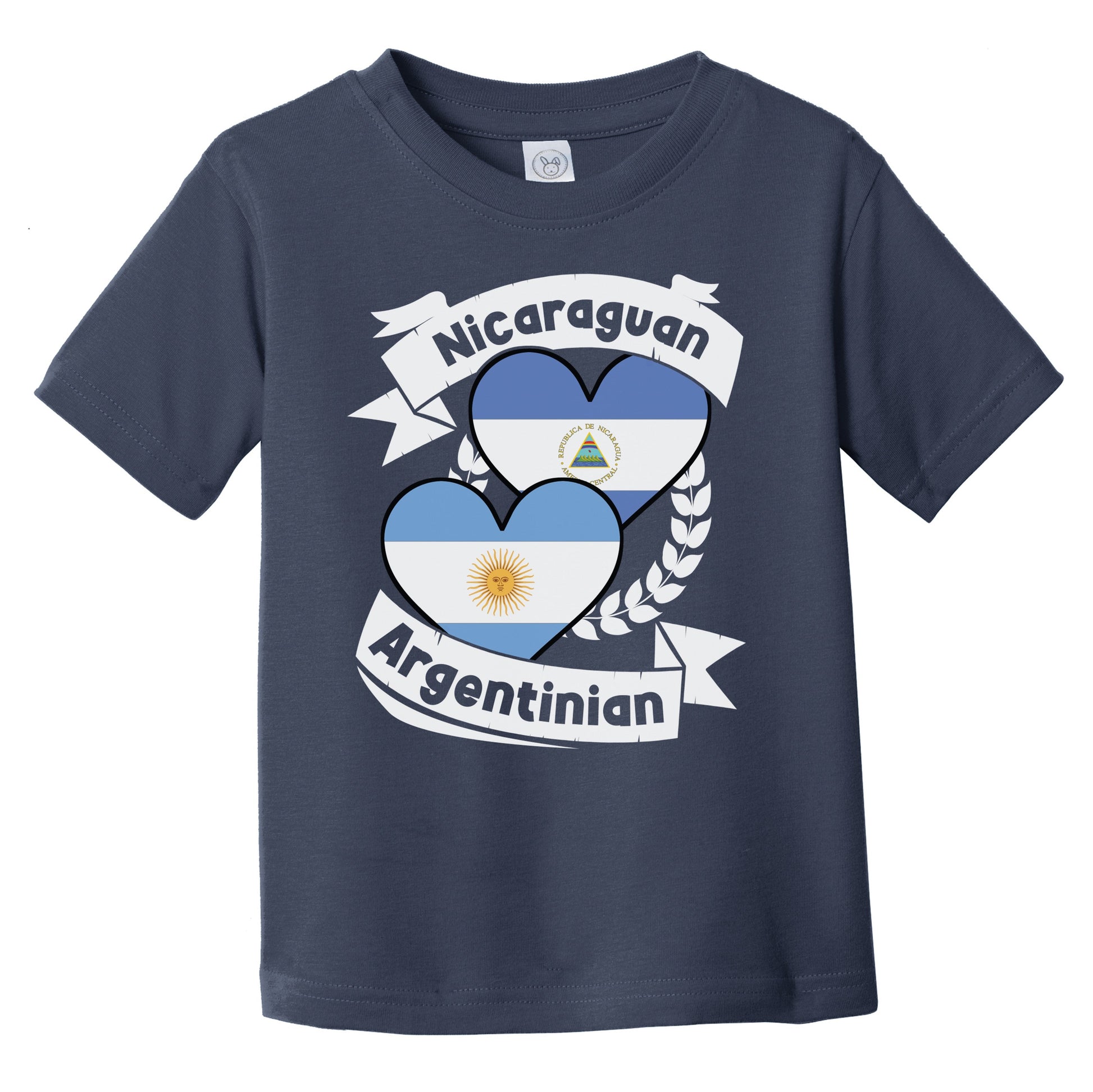 Nicaraguan Argentinian Heart Flags Nicaragua Argentina Infant Toddler T-Shirt