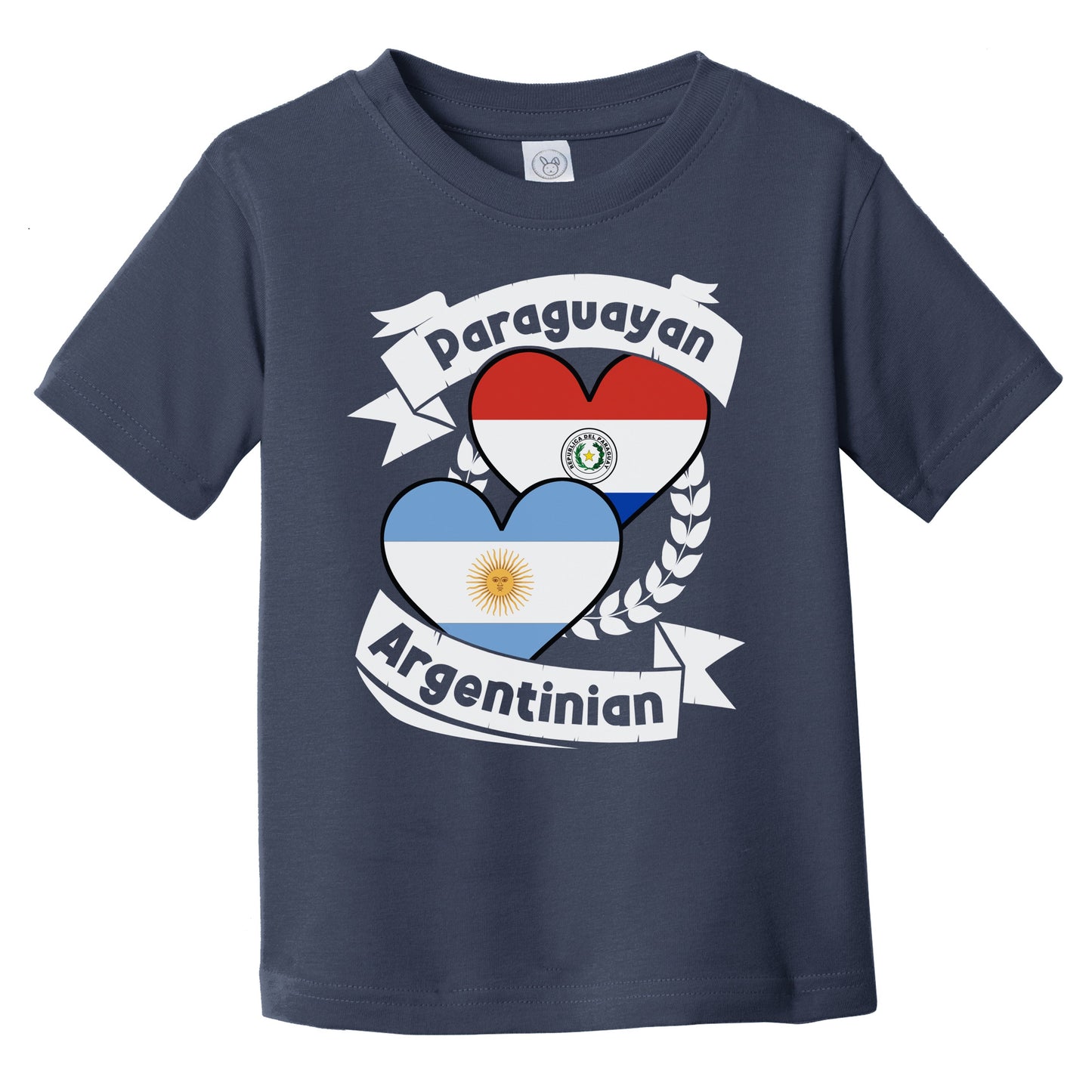 Paraguayan Argentinian Heart Flags Paraguay Argentina Infant Toddler T-Shirt