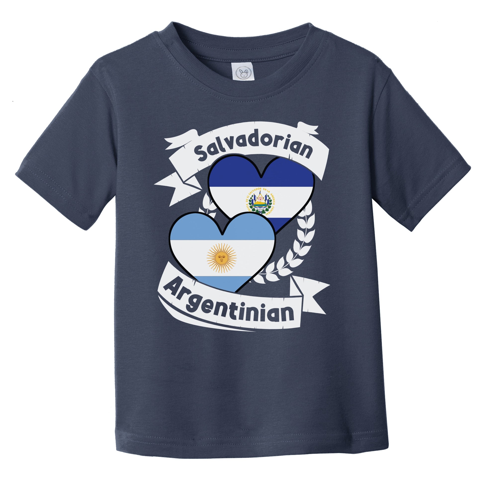 Salvadorian Argentinian Heart Flags El Salvador Argentina Infant Toddler T-Shirt