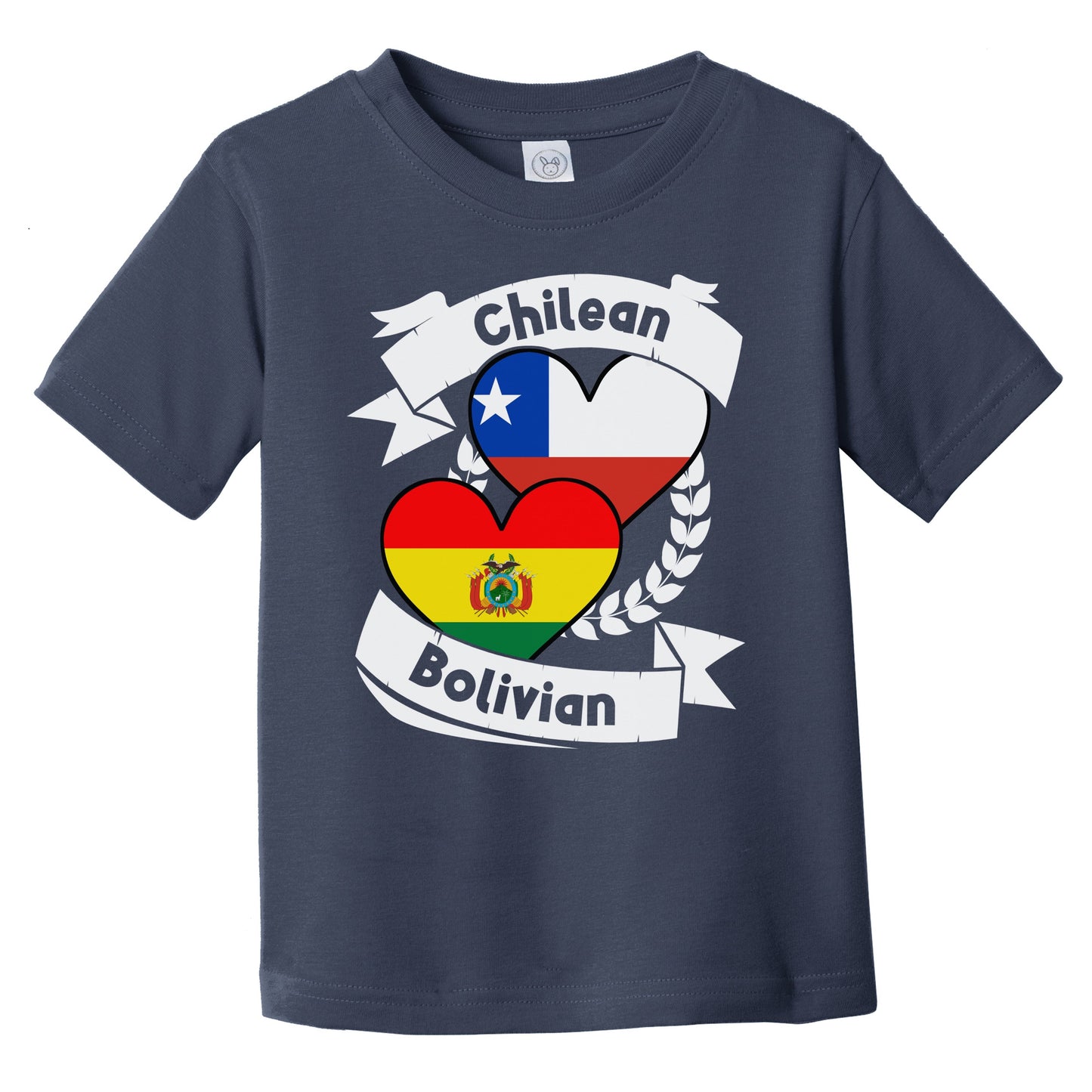 Chilean Bolivian Heart Flags Chile Bolivia Infant Toddler T-Shirt