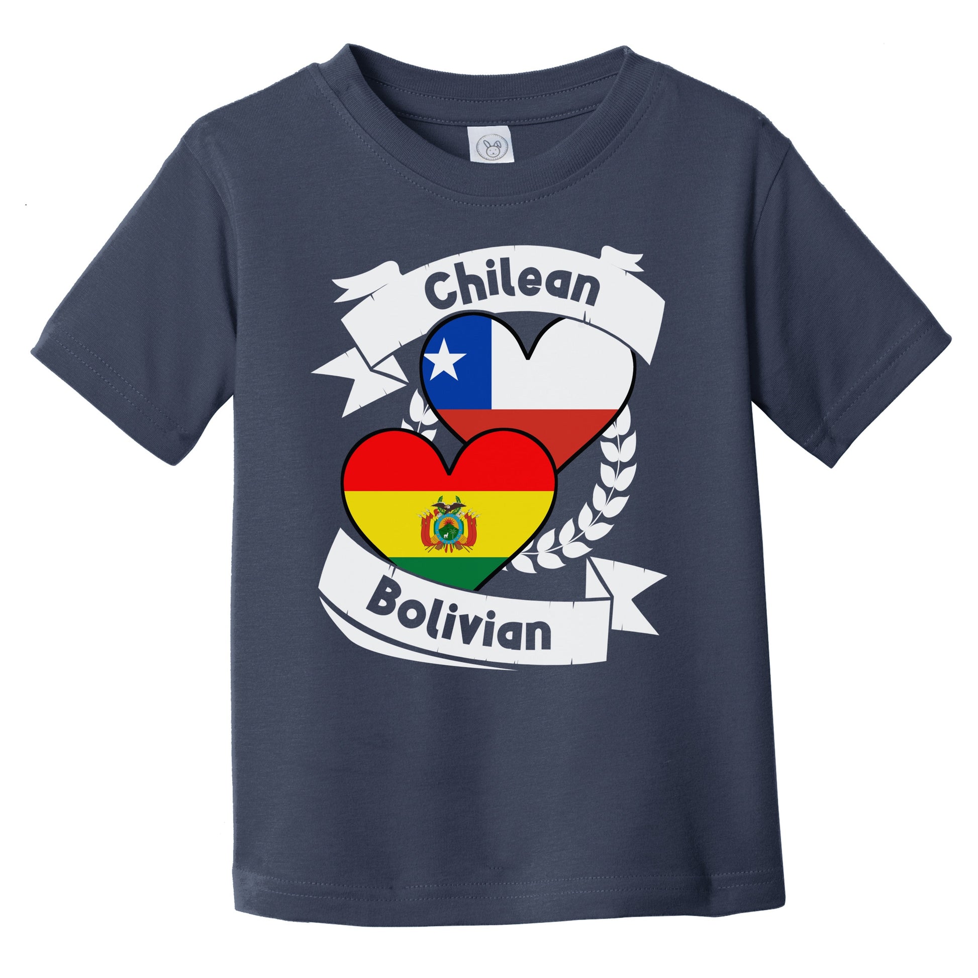 Chilean Bolivian Heart Flags Chile Bolivia Infant Toddler T-Shirt