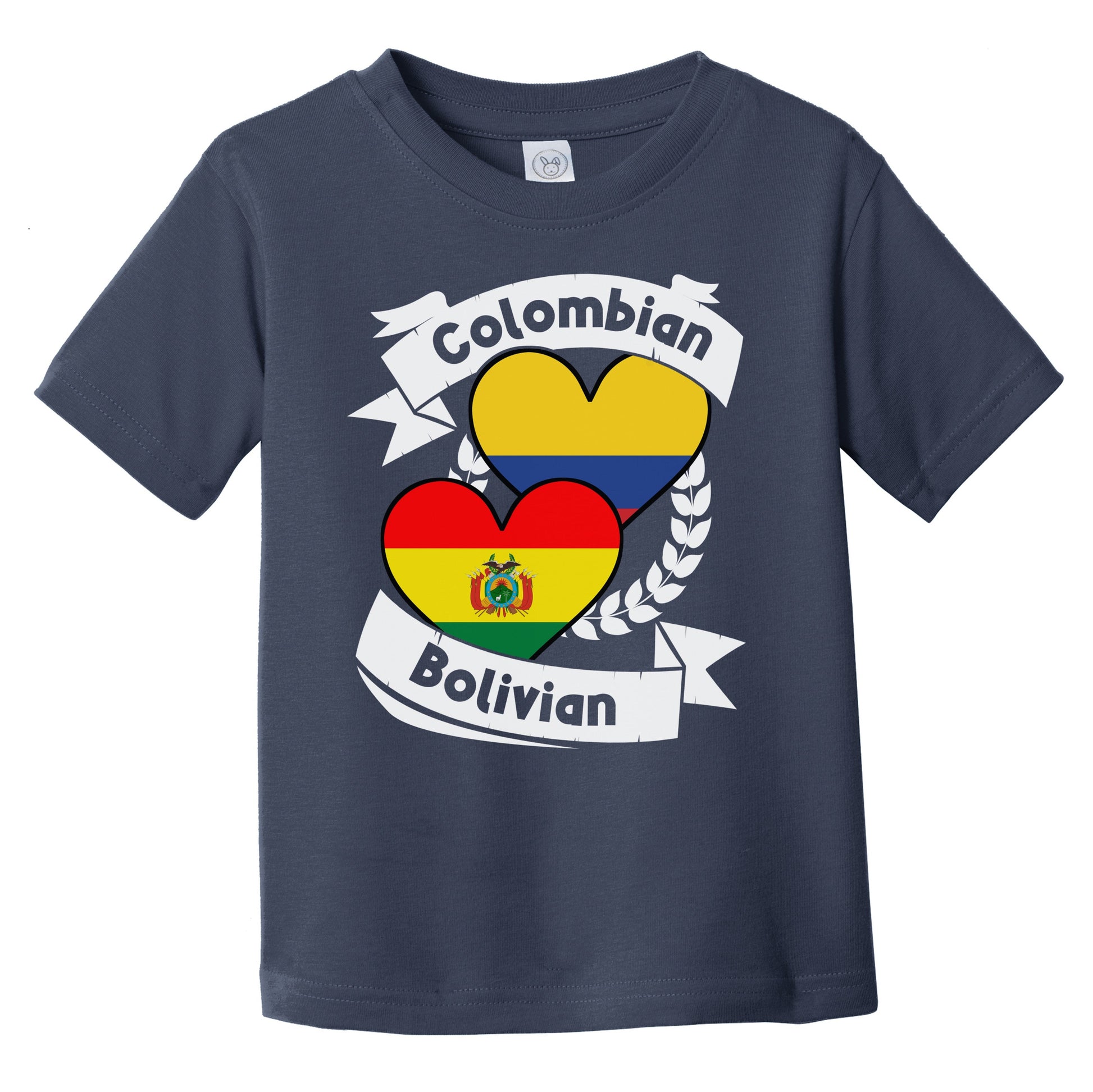 Colombian Bolivian Heart Flags Colombia Bolivia Infant Toddler T-Shirt