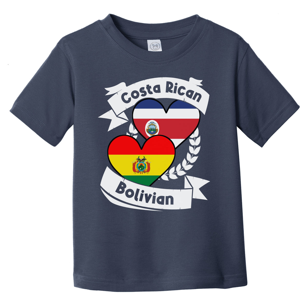 Costa Rican Bolivian Heart Flags Costa Rica Bolivia Infant Toddler T-Shirt