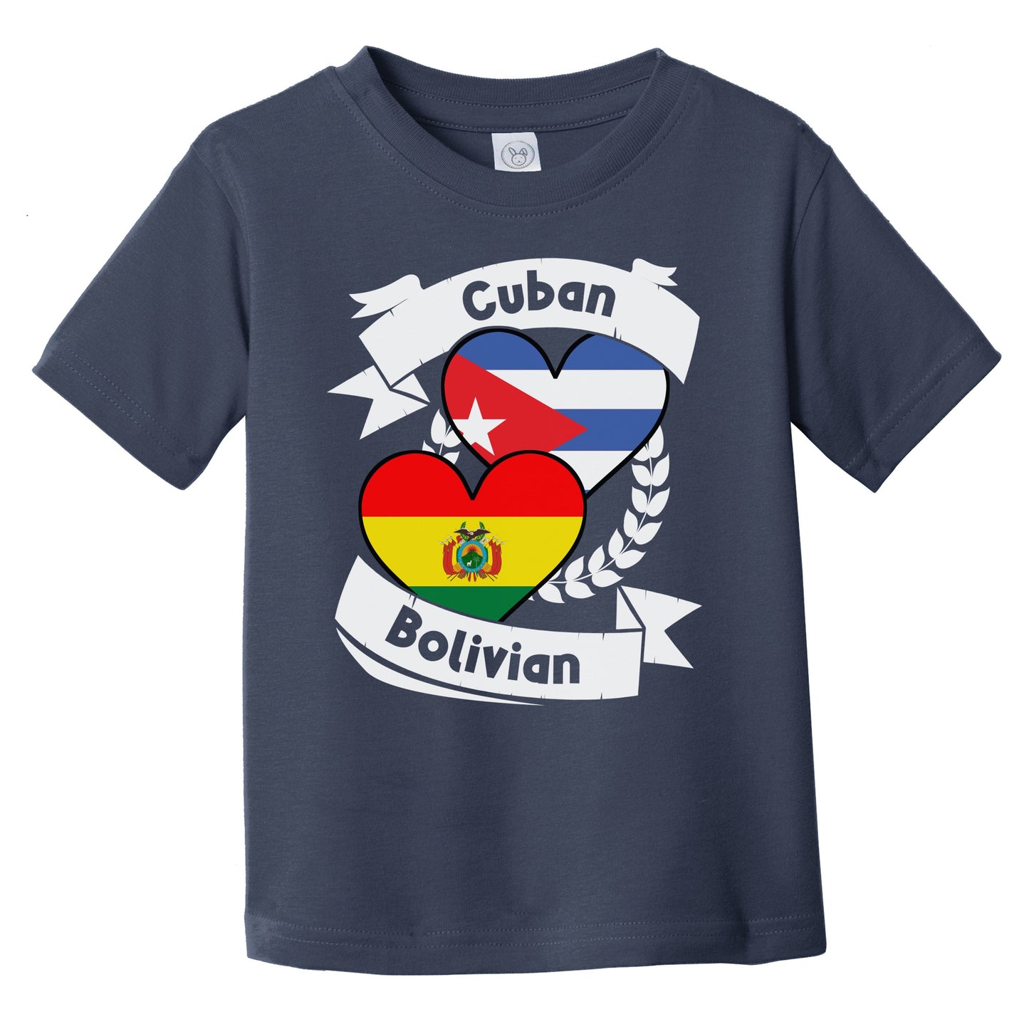 Cuban Bolivian Heart Flags Cuba Bolivia Infant Toddler T-Shirt