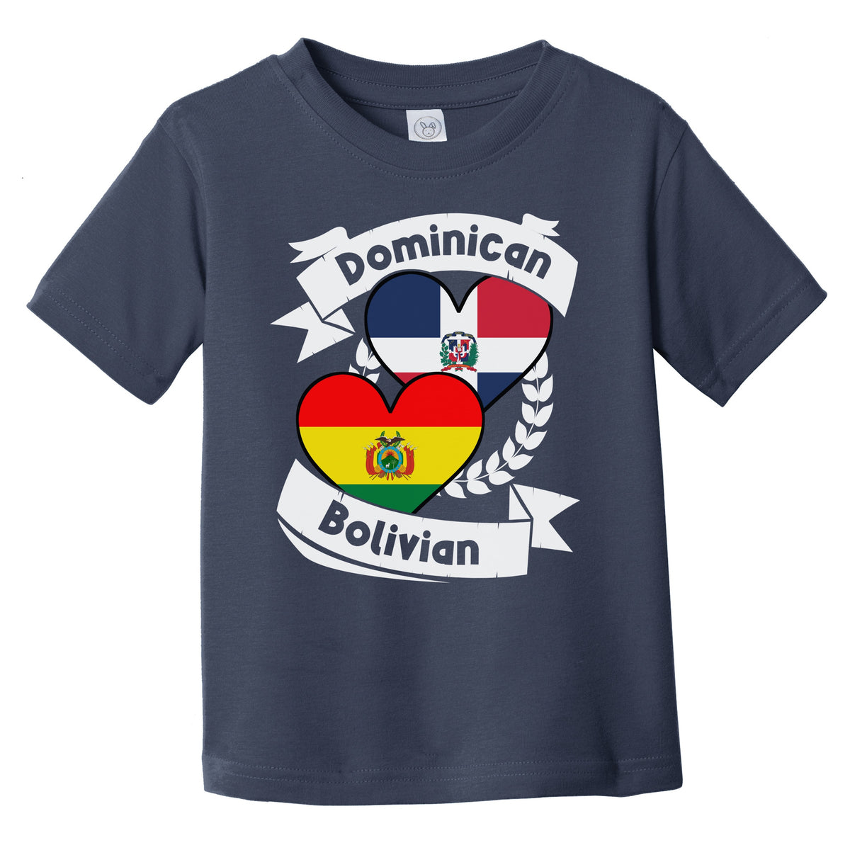 Dominican Bolivian Heart Flags Dominican Republic Bolivia Infant Toddler T-Shirt