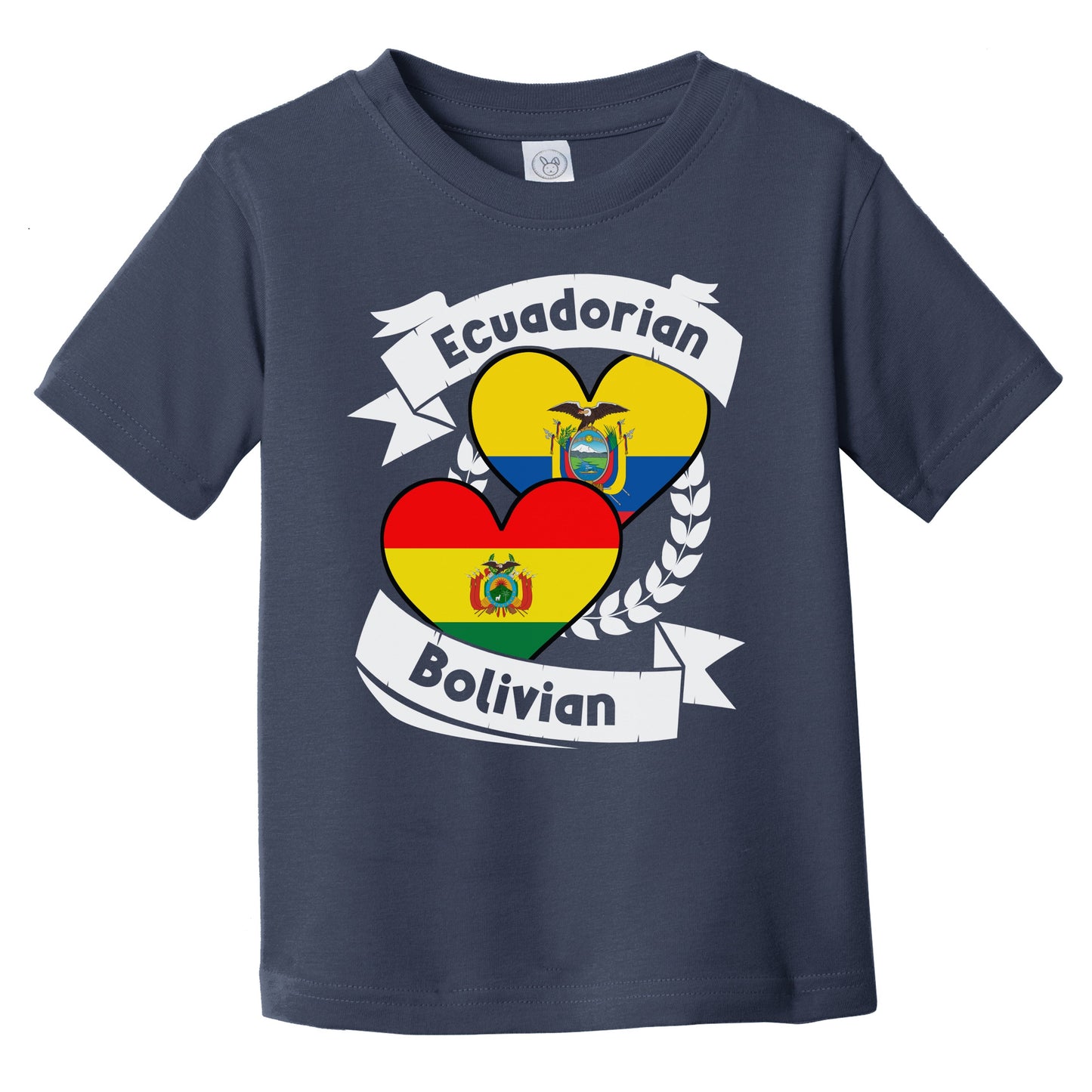 Ecuadorian Bolivian Heart Flags Ecuador Bolivia Infant Toddler T-Shirt