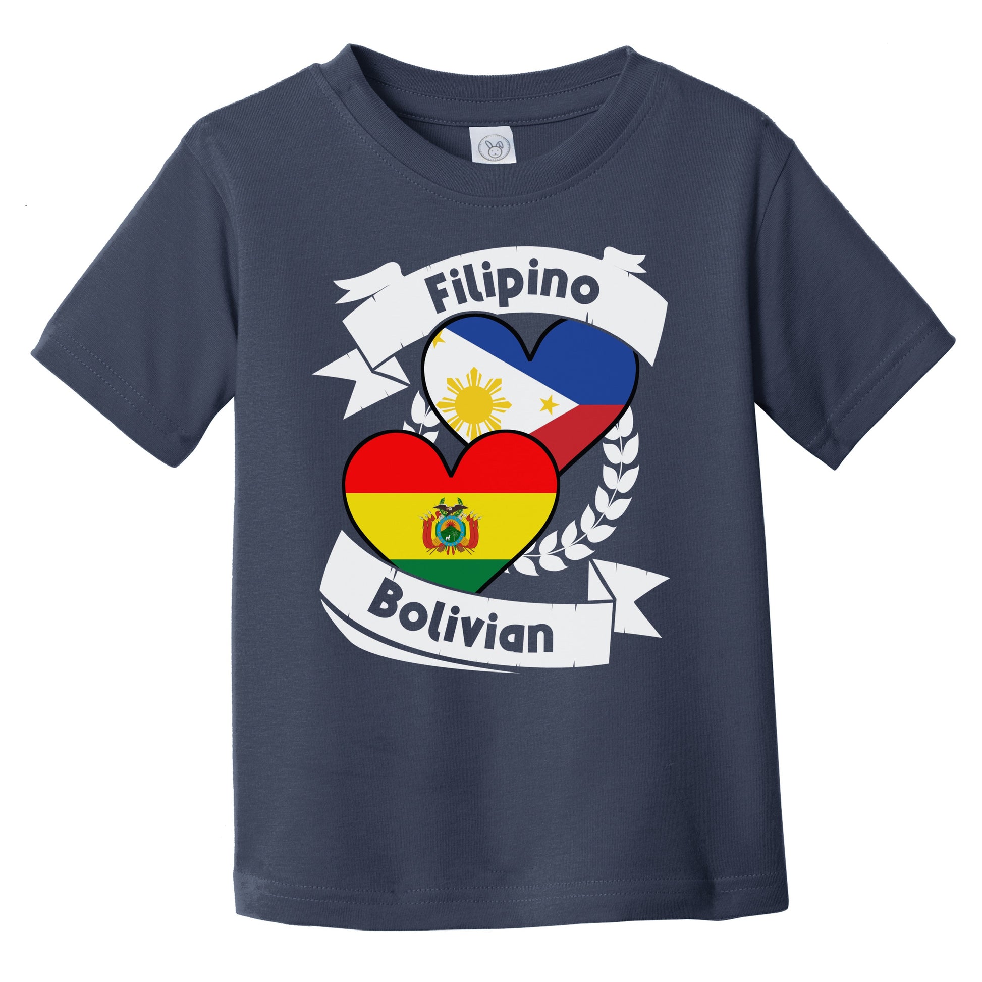 Filipino Bolivian Heart Flags Philippines Bolivia Infant Toddler T-Shirt