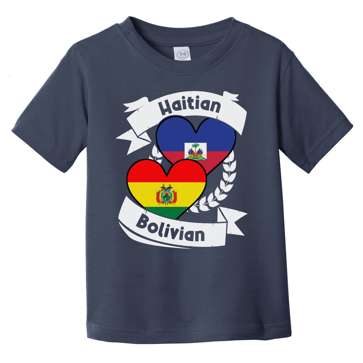 Haitian Bolivian Heart Flags Haiti Bolivia Infant Toddler T-Shirt