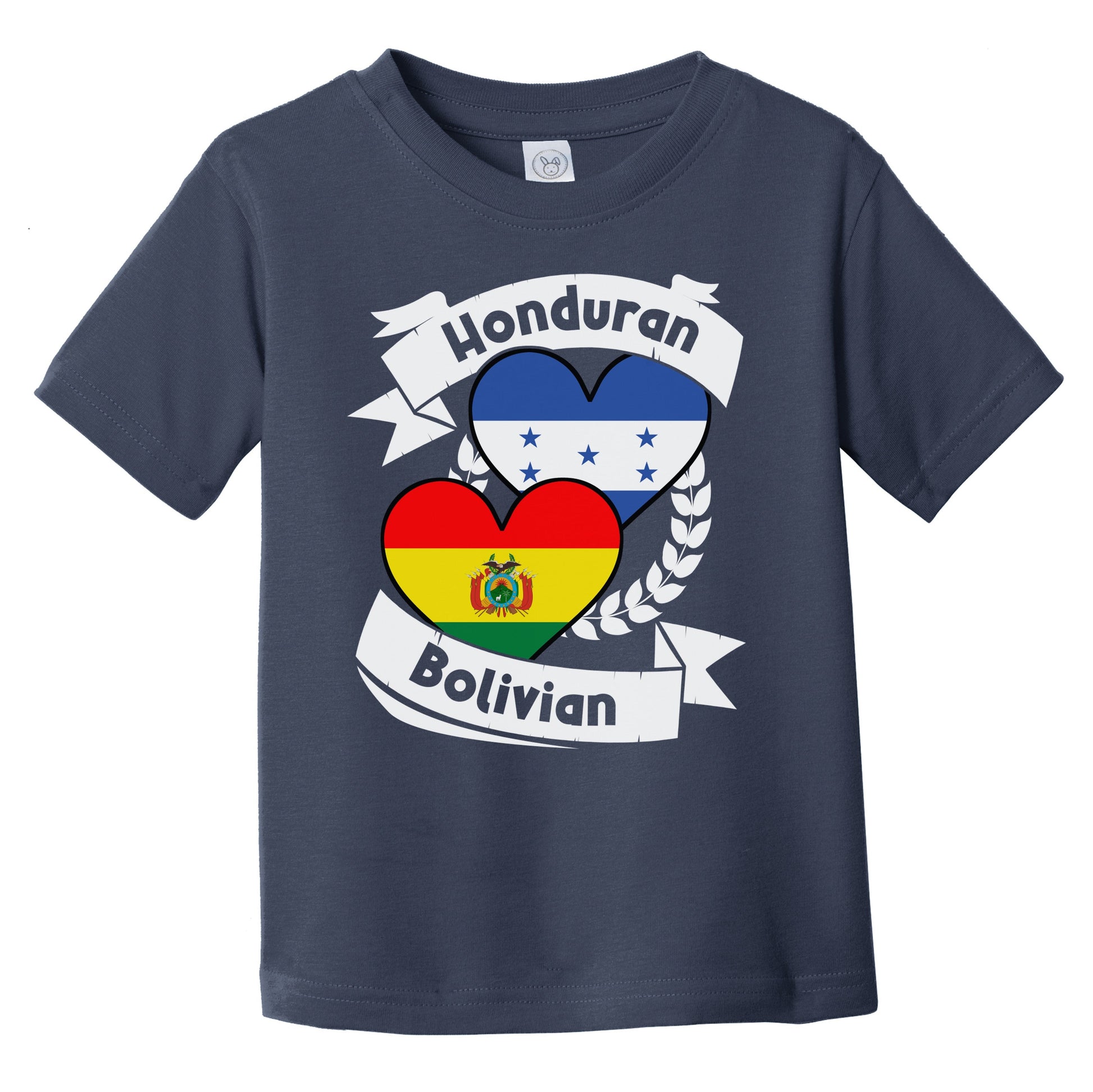 Honduran Bolivian Heart Flags Honduras Bolivia Infant Toddler T-Shirt
