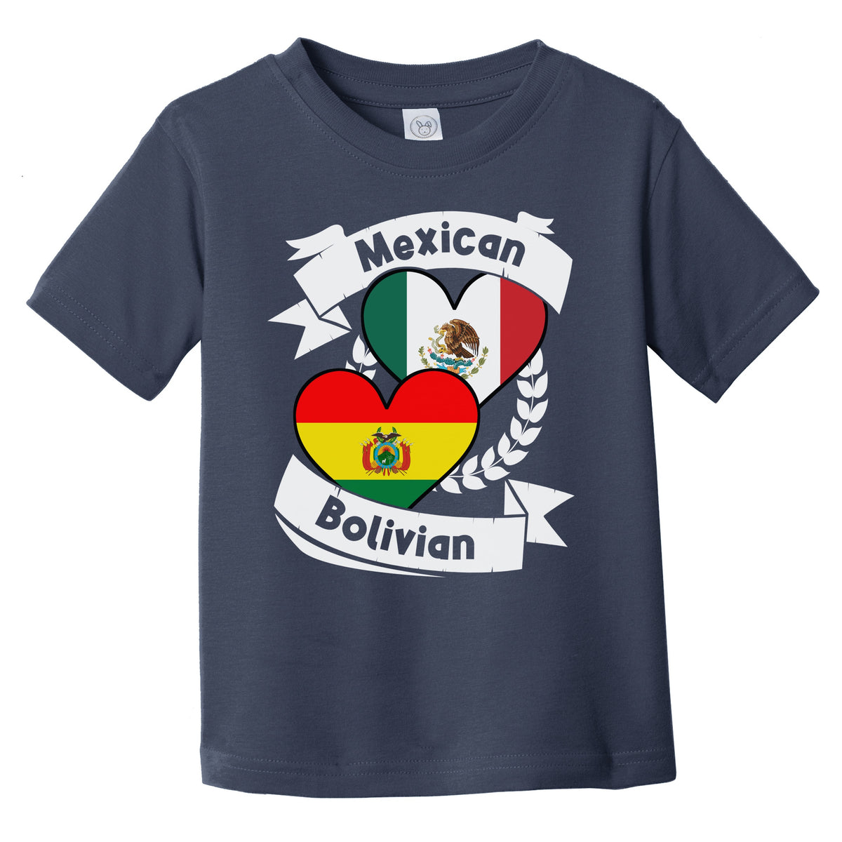 Mexican Bolivian Heart Flags Mexico Bolivia Infant Toddler T-Shirt