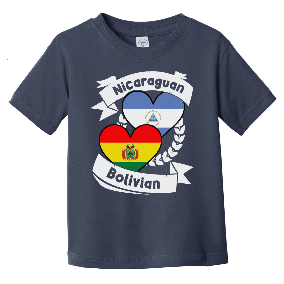 Nicaraguan Bolivian Heart Flags Nicaragua Bolivia Infant Toddler T-Shirt