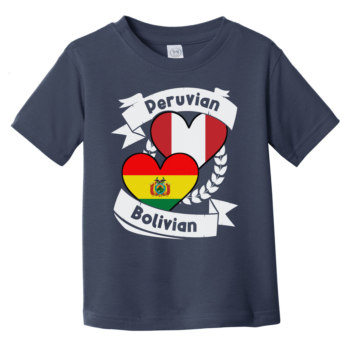 Peruvian Bolivian Heart Flags Peru Bolivia Infant Toddler T-Shirt