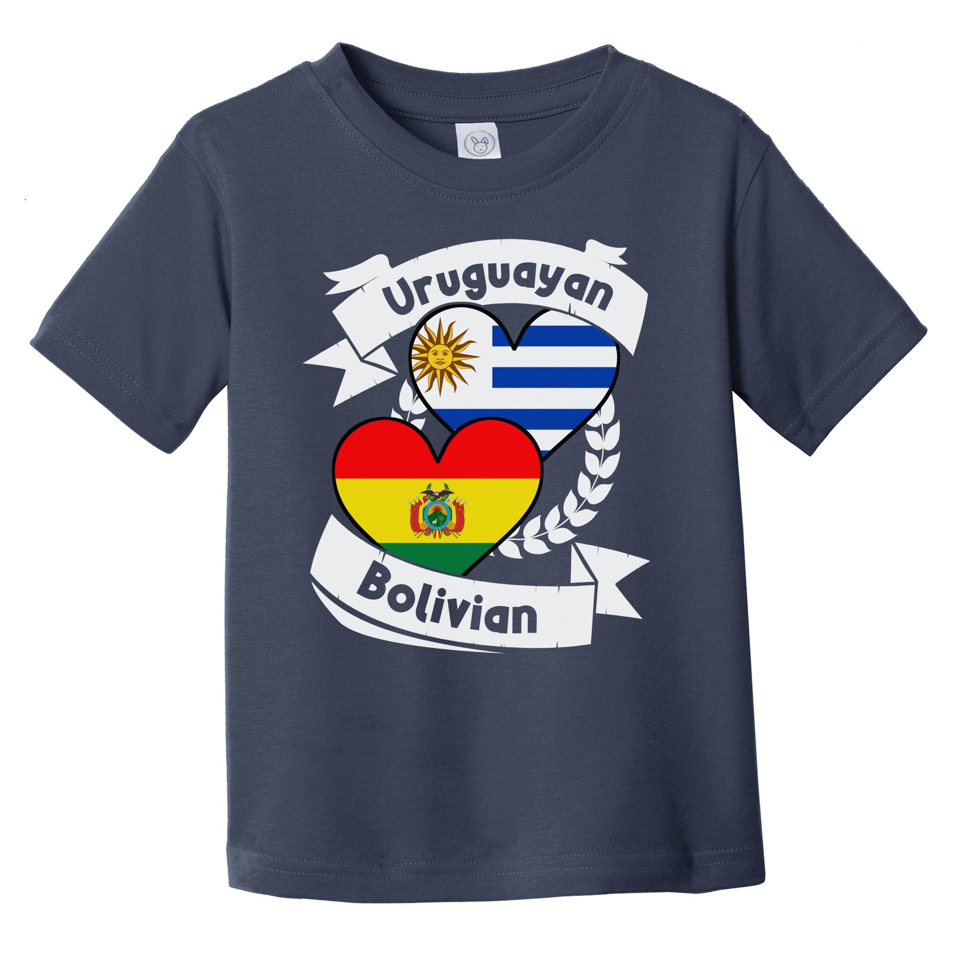 Uruguayan Bolivian Heart Flags Uruguay Bolivia Infant Toddler T-Shirt