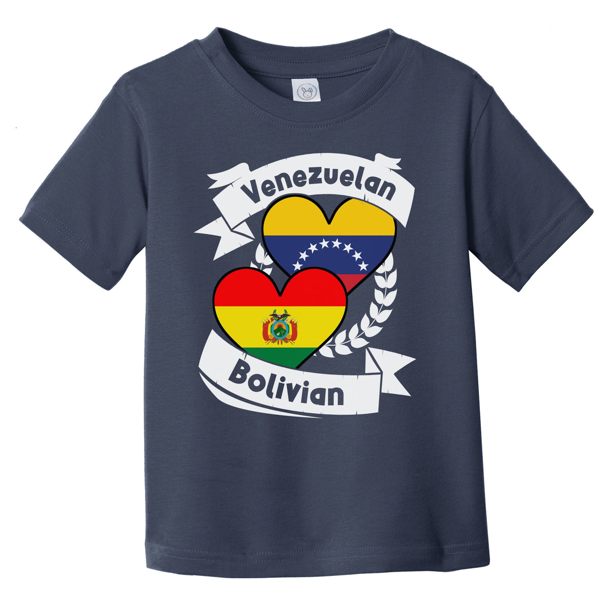 Venezuelan Bolivian Heart Flags Venezuela Bolivia Infant Toddler T-Shirt