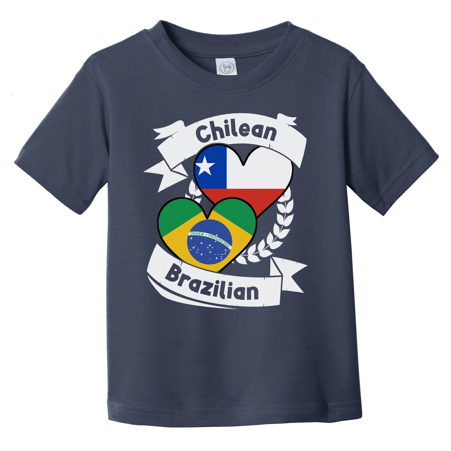 Chilean Brazilian Heart Flags Chile Brazil Infant Toddler T-Shirt